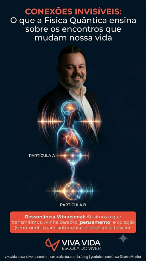 Ilustração conceitual sobre entrelaçamento quântico e conexões invisíveis